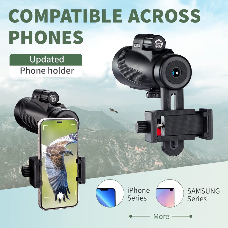 Gosky Titan 12X50 Monocular Telescope with Smartphone Holder - Waterproof Fog-Proof Shockproof Scope BAK-4 Prism FMC for Bird Watching Hunting Camping Traveling Wildlife Scenery - Image 5